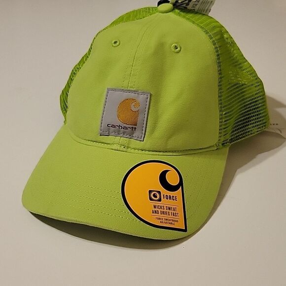 NEW CARHARTT FAST DRY SWEAT WICKING GREEN ADJUSTABLE STRAP BASEBALL HAT DAD CAP - Picture 1 of 4